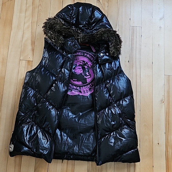 Puma black puff cropped vest - Size L - Picture 2 of 9